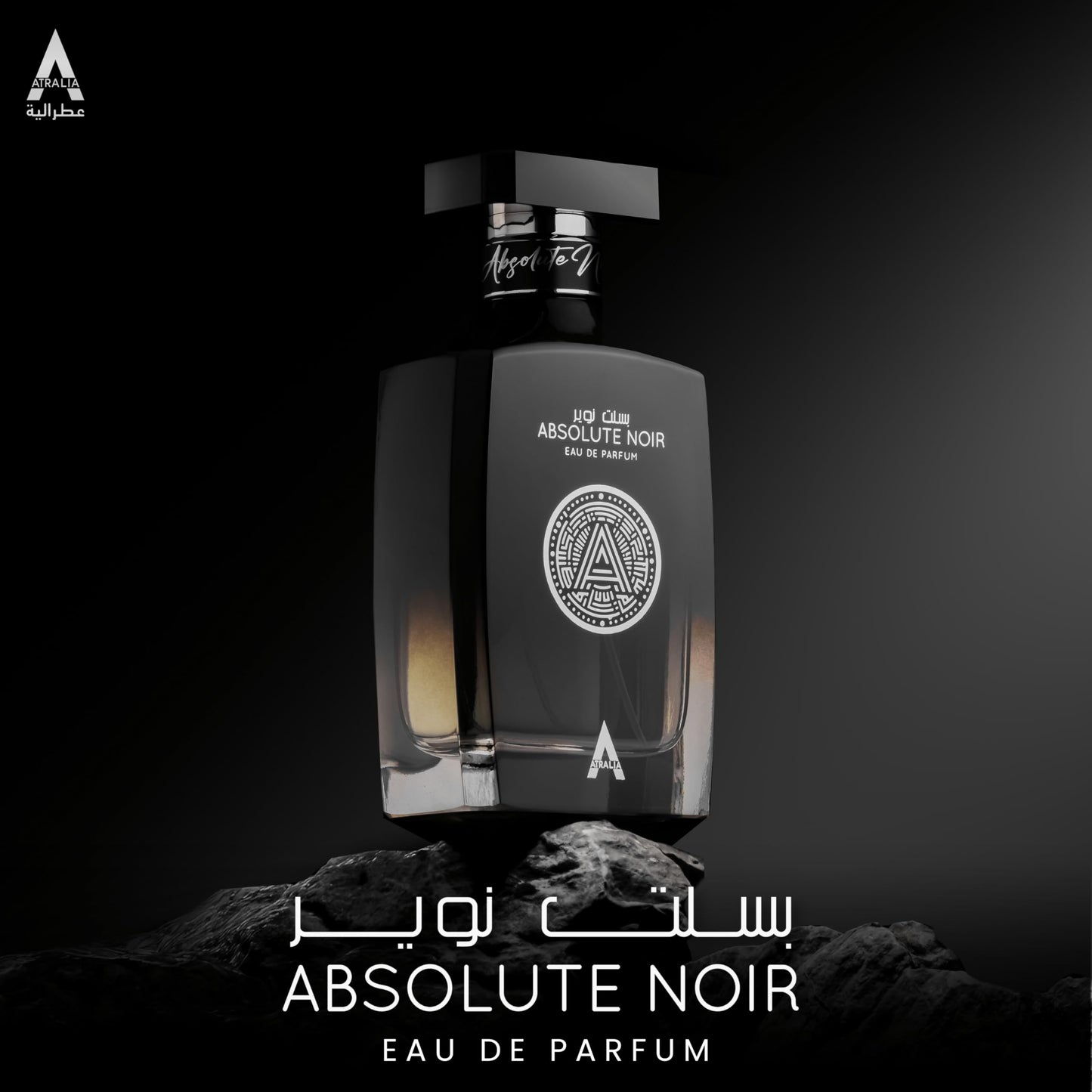 Atralia Absolute Noir Eau De Parfum for Men 100Ml 3.4Oz - Luxurious and Long Lasting Fragrances with Top Notes of Bergamot, Lemon, Grapefruit, Pink