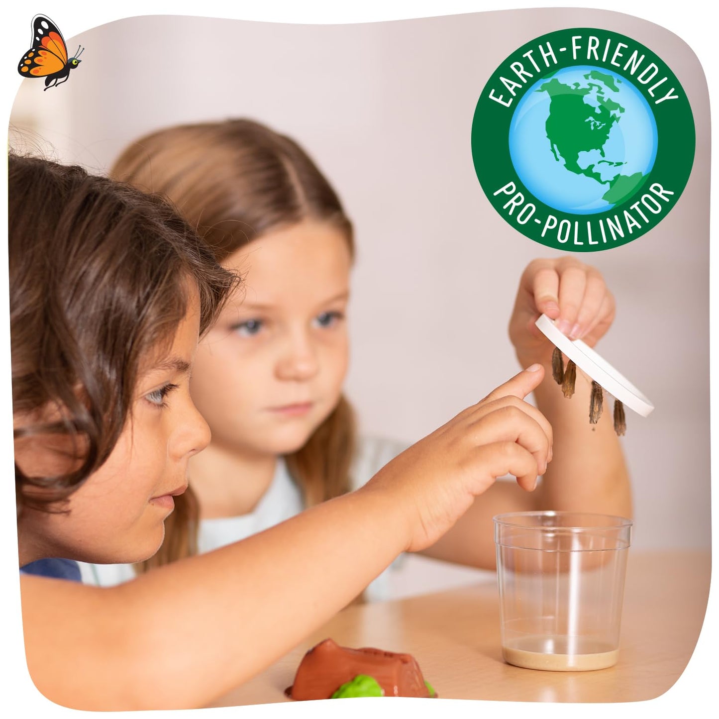 Insect Lore Cup of Caterpillars – 5 Live Painted Lady Caterpillars with Food, Figurines & Refill Kit for Butterfly Garden, Fun STEM Activity for Kids