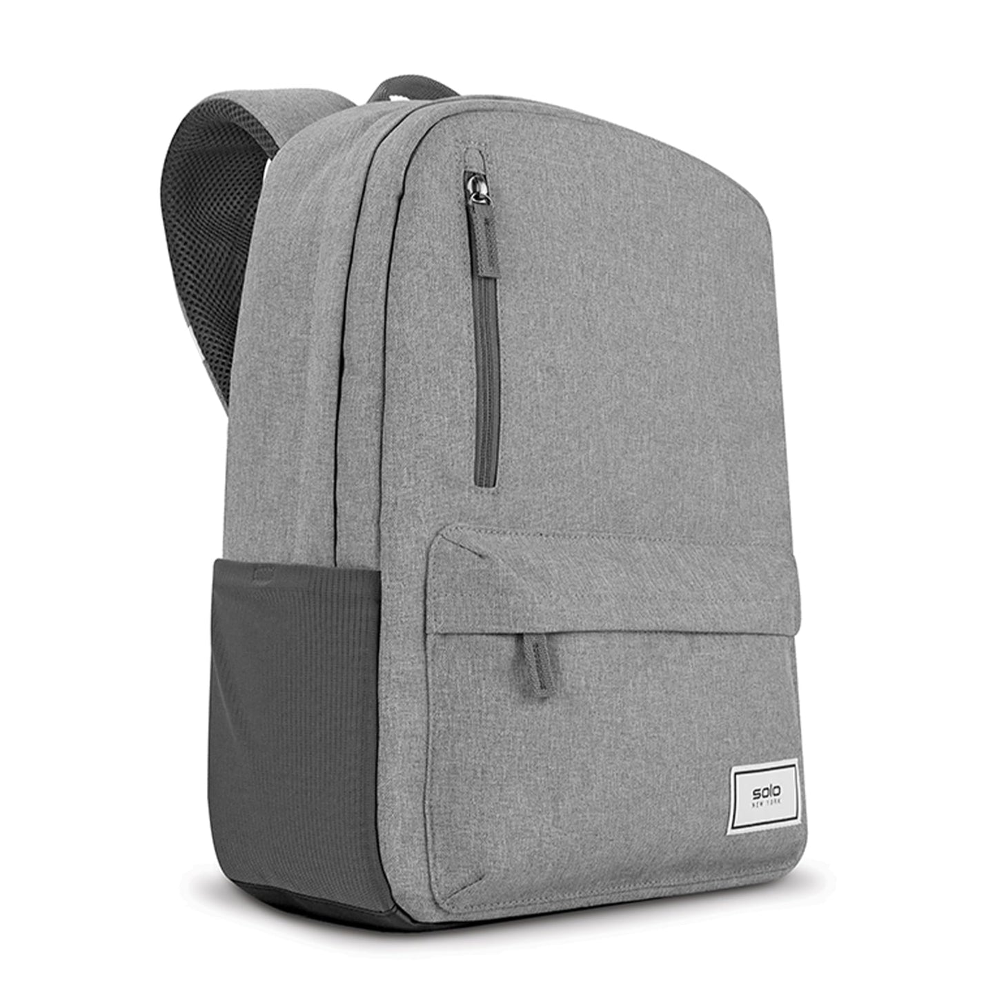 Solo New York Laptop Backpack for Women & Men -Carry On Bookbag for Travel & Work, Lightweight Bag, Side Mesh Pockets, Fits 15.6" Computer - Re:Cover, Grey