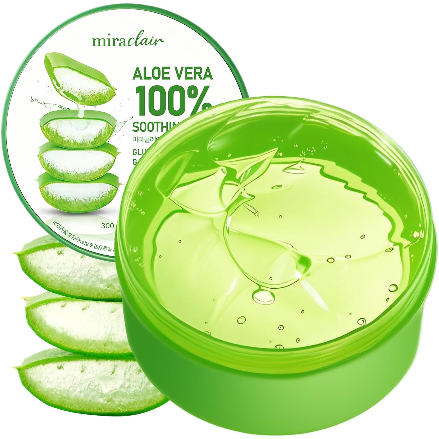 MIRACLAIR Aloe Vera Gel for Face, Skin & Hair, Lightweight Hydrating Aloe Gel, Made with 100% Pure Aloe, Fragrance-Free, For All Skin Types, Made in Beauty and Personal Care MIRACLAIR Default Title