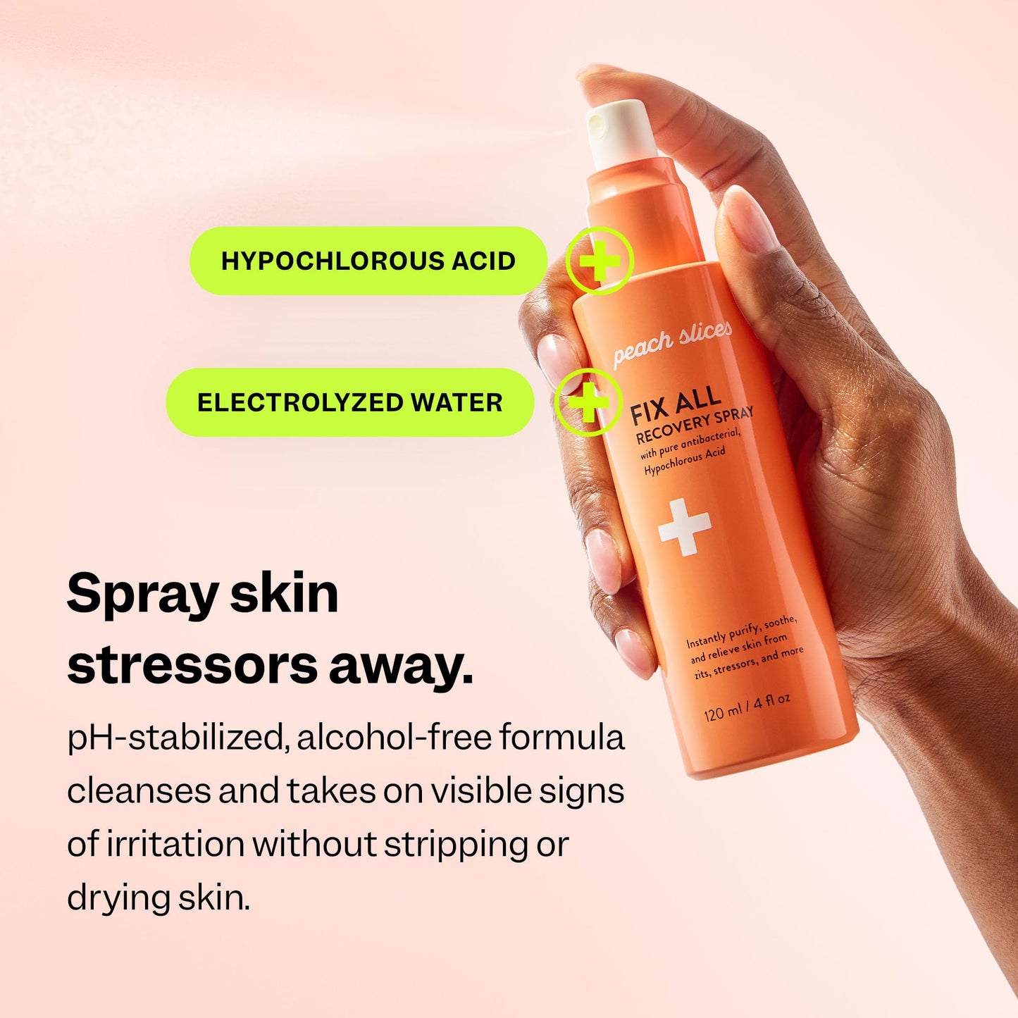 Peach Slices - Fix All Recovery Spray (4 oz) - Purify, Soothe, & Relieve - Zits, Stressors, & Redness - Hypochlorous Acid Spray - Electrolyzed Water Beauty and Personal Care Peach Slices