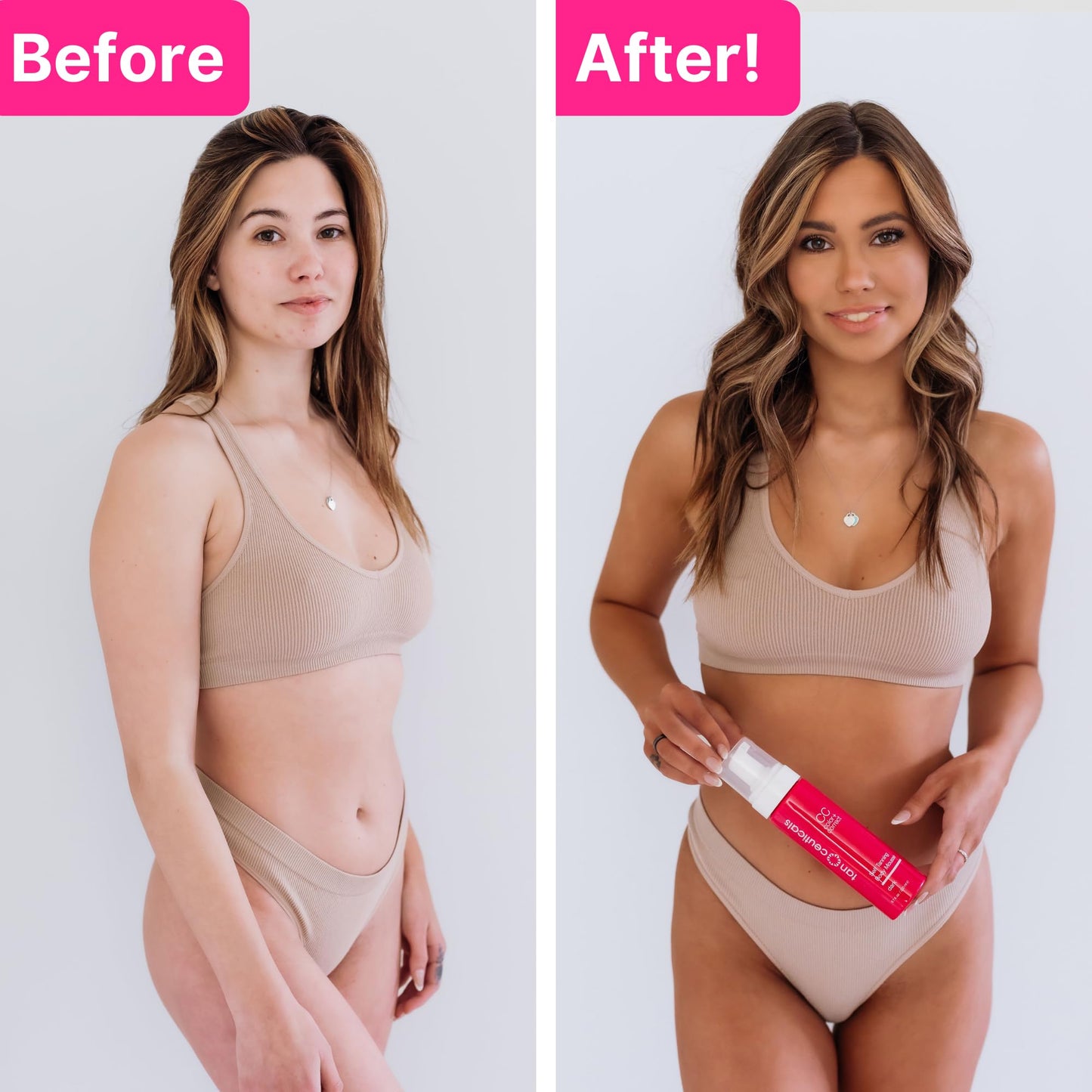 Tanceuticals CC Self Tanning Body Mousse - Dark Self Tanner - Color Correcting & Natural-Looking - Healthy Ingredients & Fresh Coconut Scent Give