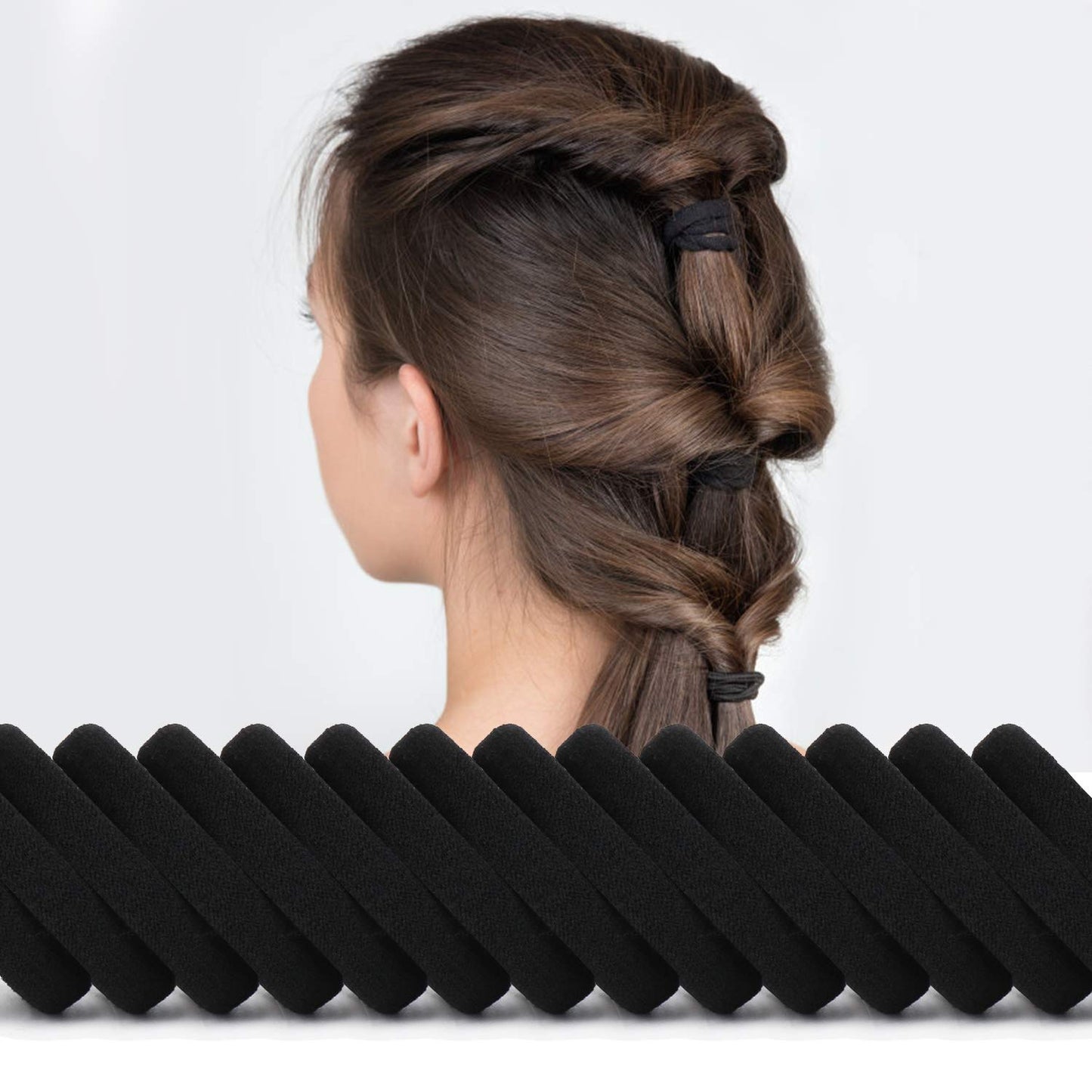 BAOLI 100PCS Seamless Hair Ties, Soft Ponytail Holders, Nylon Thick Hair Ties Bands, Large Hair Elastic Holder No Damage for Heavy Hair, 2 Inch in Beauty and Personal Care BAOLI
