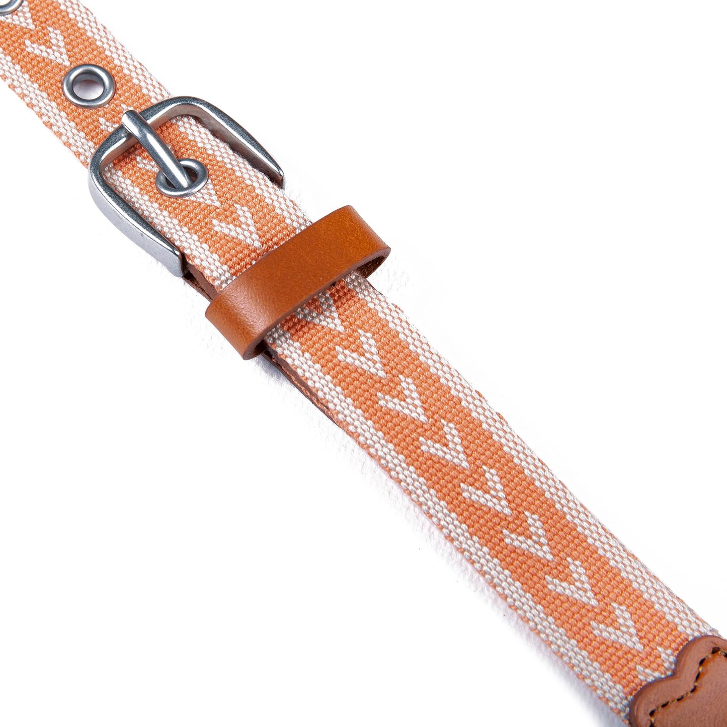 Eddie Bauer Women's Cascade Grommet Webbing Belt with Metal Buckle - Coral - Small