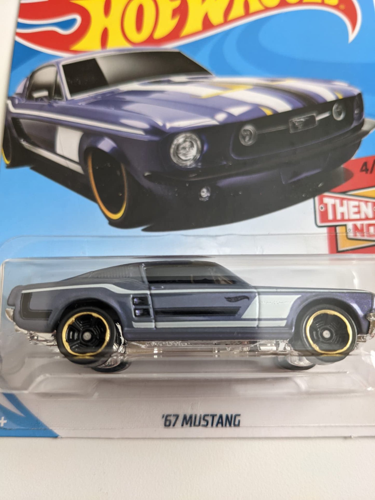 Hot Wheels Then and Now 4/10, Purple '67 Mustang 315/365 50TH Anniversary Card