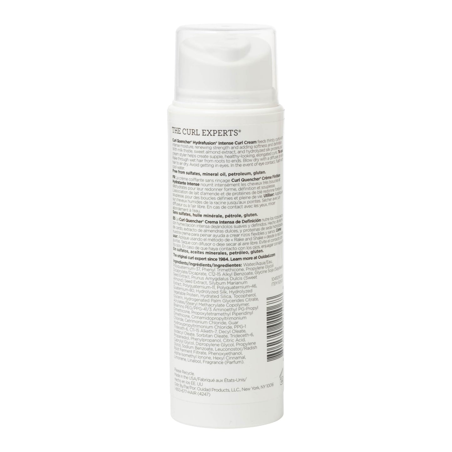Ouidad Curl Quencher Hydrafusion Intense Curl Cream - 5 oz, Curl Defining Styler for Touchable Curls, Flexible Hold Frizz Control Curly Hair Cream