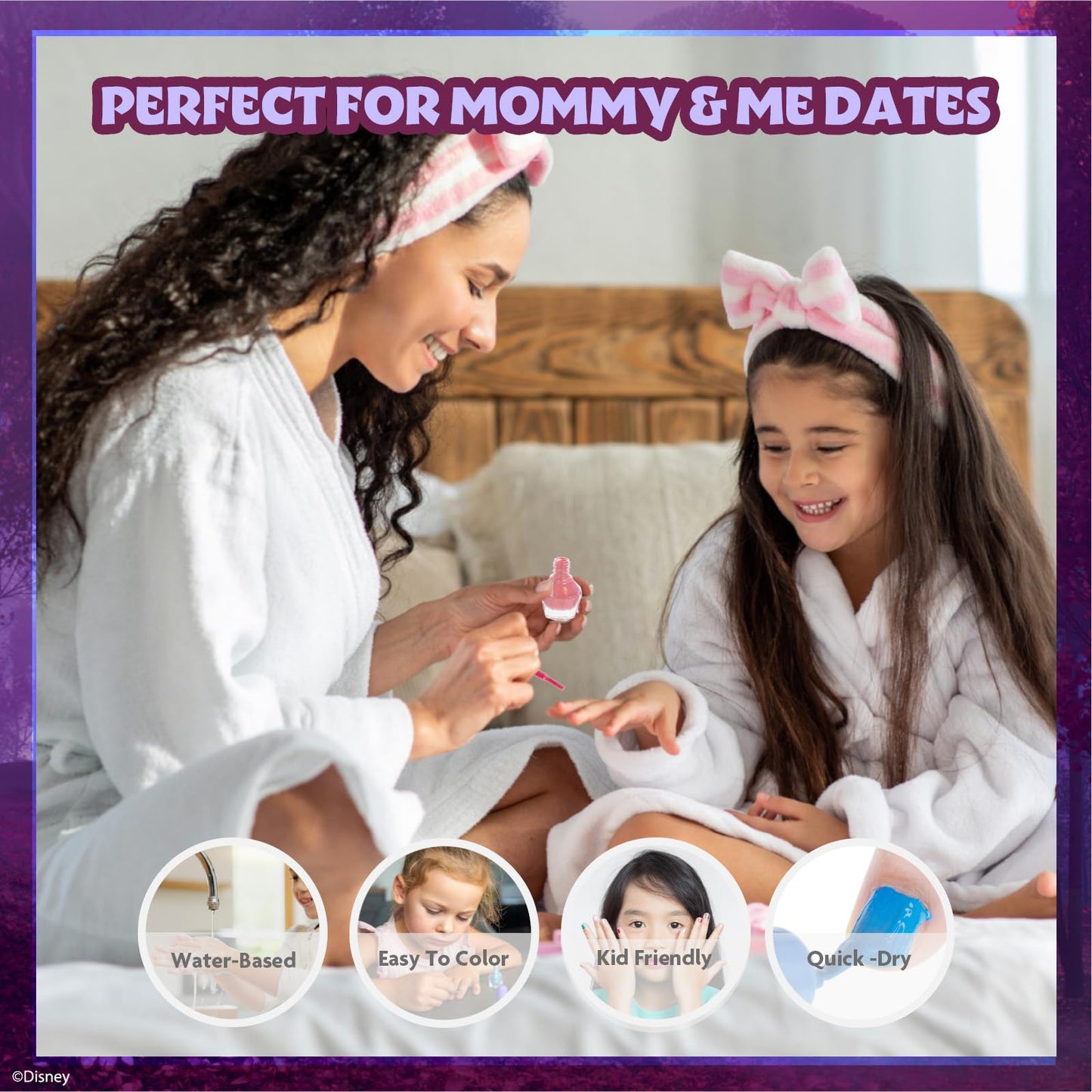 Townley Girl Disney Frozen Non-Toxic Peel-Off Water-Based Natural Safe Quick Dry Nail Polish Gift Kit Set for Kids Girls Set With Bonus Nail