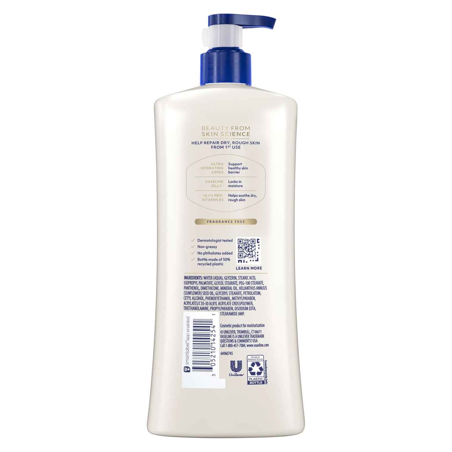 Vaseline Intensive Care Body Lotion Advanced Repair Unscented for Dry Skin Lotion Made with Ultra-Hydrating Lipids + Vaseline Jelly to Repair