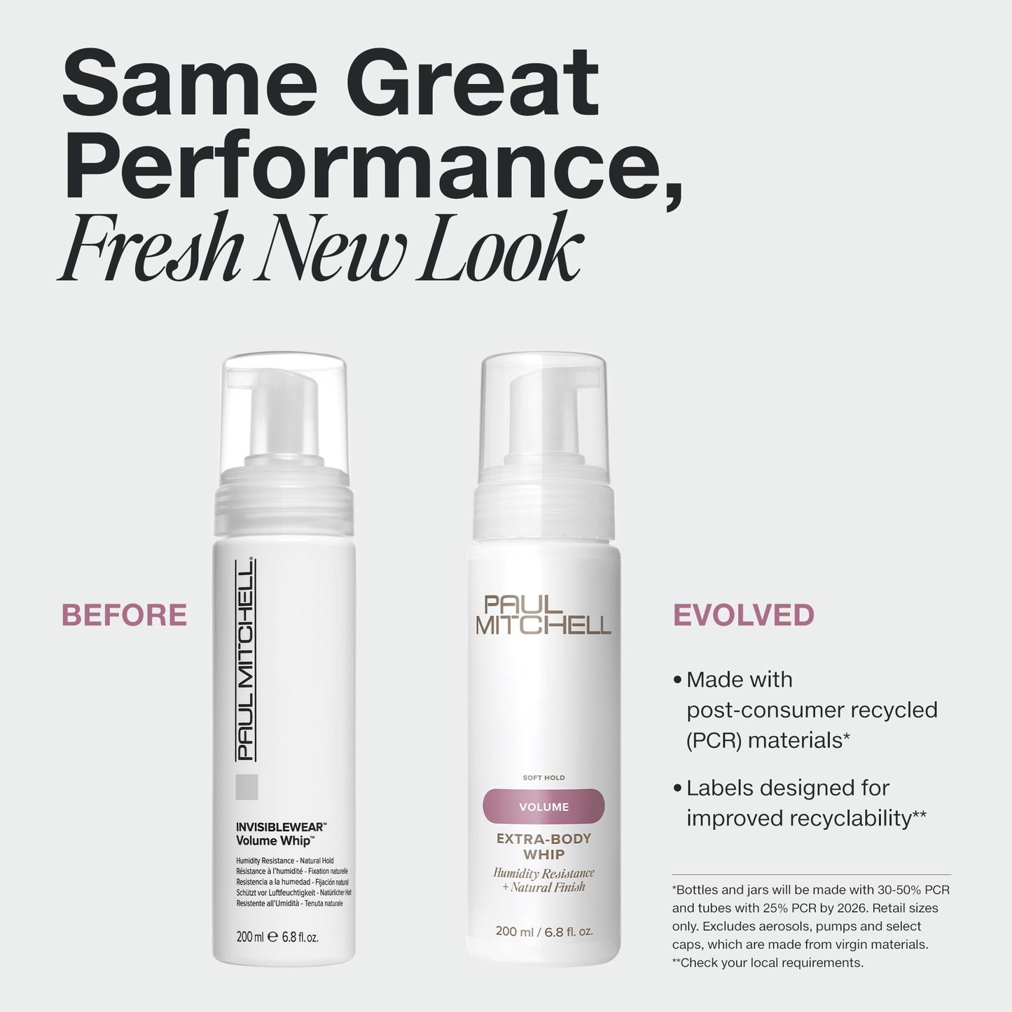 Paul Mitchell Invisiblewear Extra-Body Whip Conditioning Mousse, Humidity Resistance, Natural Finish, For Fine Hair, 6.8 fl. oz