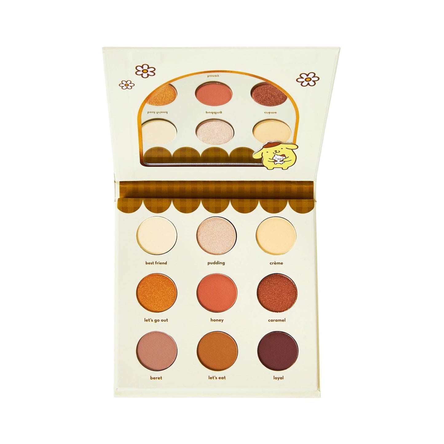 The Crème Shop x Sanrio Pompompurin Golden Dream Eyeshadow Palette: 9 Shades Matte Shimmer Metallic Extended Wear Pigmented Mirror Included Silky…