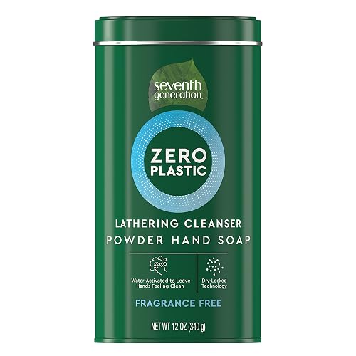 Seventh Generation Zero Plastic Powder Hand Soap, Fragrance Free, 12 oz