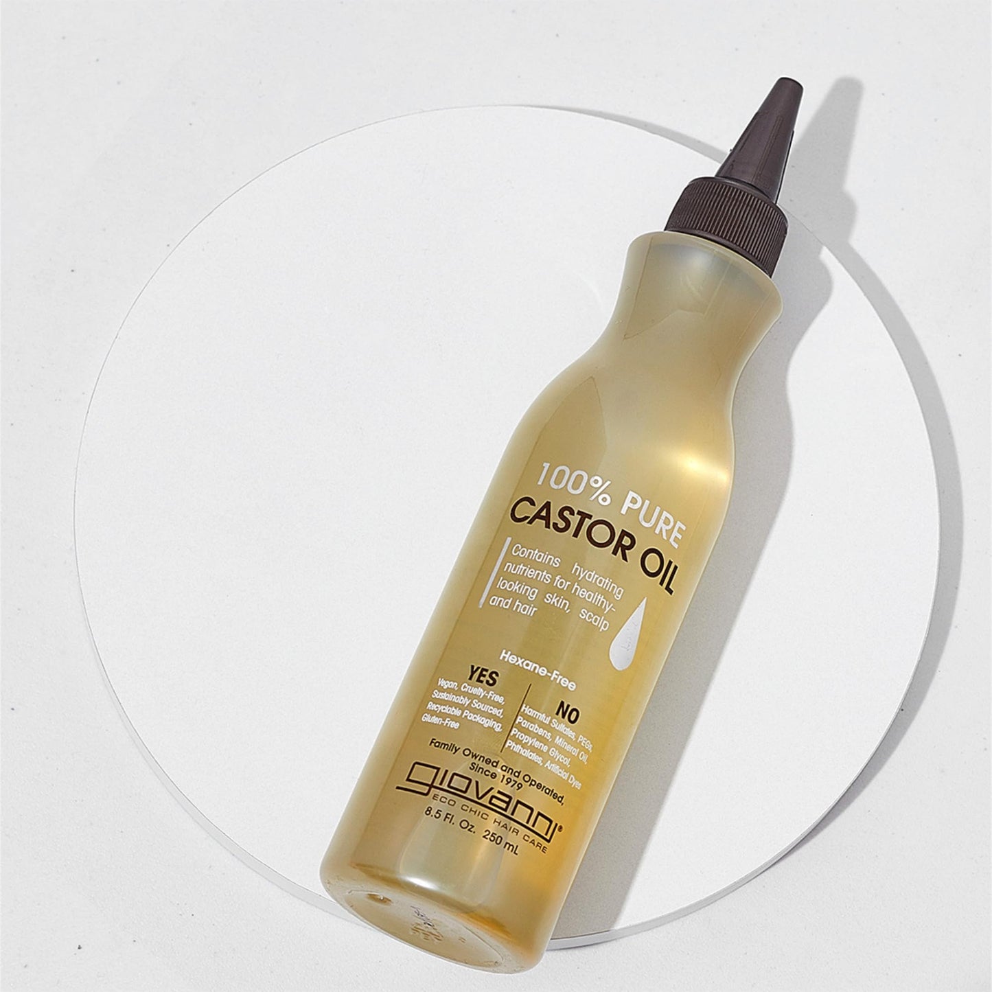 GIOVANNI Smoothing Castor Oil - 100% Pure, All Hair Types, Naturally Nourish Skin, Moisturize Hair & Scalp, Reduces Frizz & Helps Rebond Split Ends