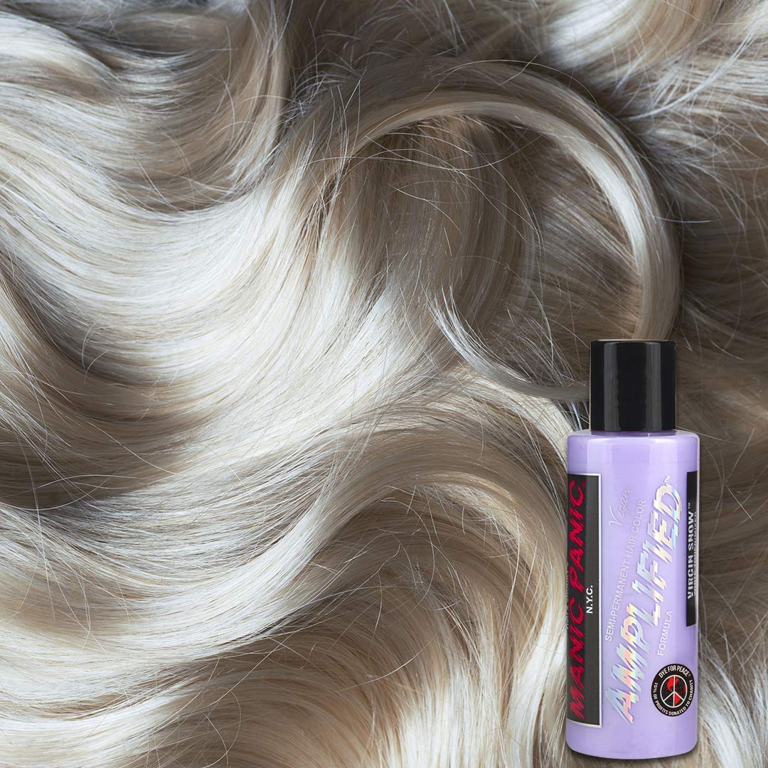 MANIC PANIC Virgin Snow Blonde Toner - Amplified - Semi-Permanent Blue-Tinted Toner for Blondes or Bleached Hair - Removes Brassiness (4oz)