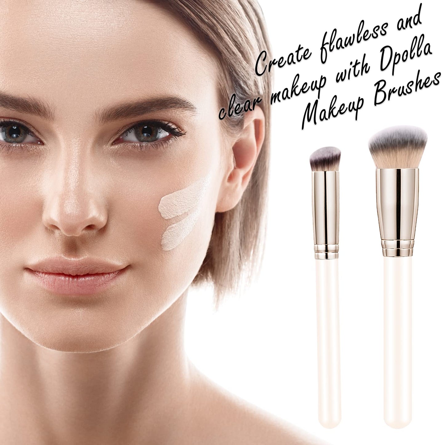 Makeup Brushes Dpolla Pro Foundation Brush and Flawless Concealer Brush Perfect for Any Look Premium Luxe Hair Contour Brush Perfect for Blending