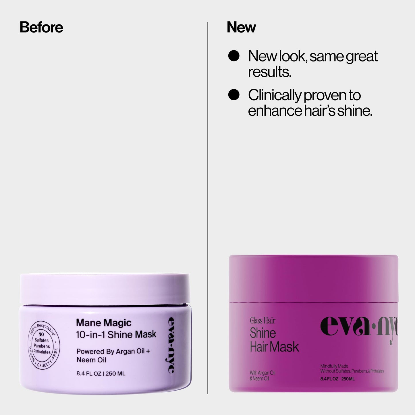 Eva NYC Anti-Frizz Hair Mask for Instant Shine - Argan Oil + Neem Oil - For High Gloss + Glassy Mirror-Like Shine - Nourishing Anti-Frizz Hair