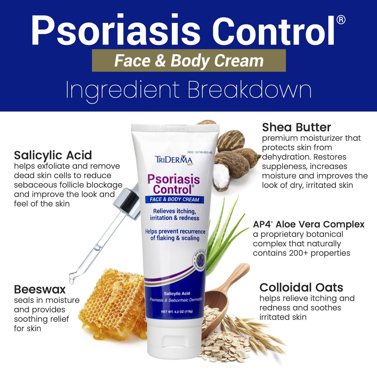 TriDerma Psoriasis Control Face and Body Cream, 4.2 Ounces