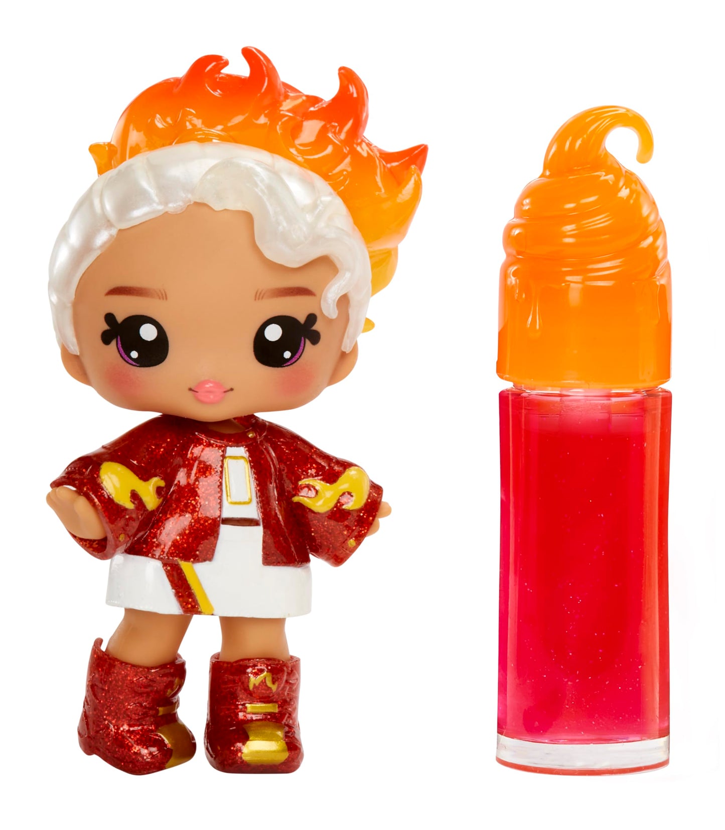 Yummiland Lip Gloss Doll - Amber Cinnamon, with DIY Lip Gloss Kit, Ages 4+
