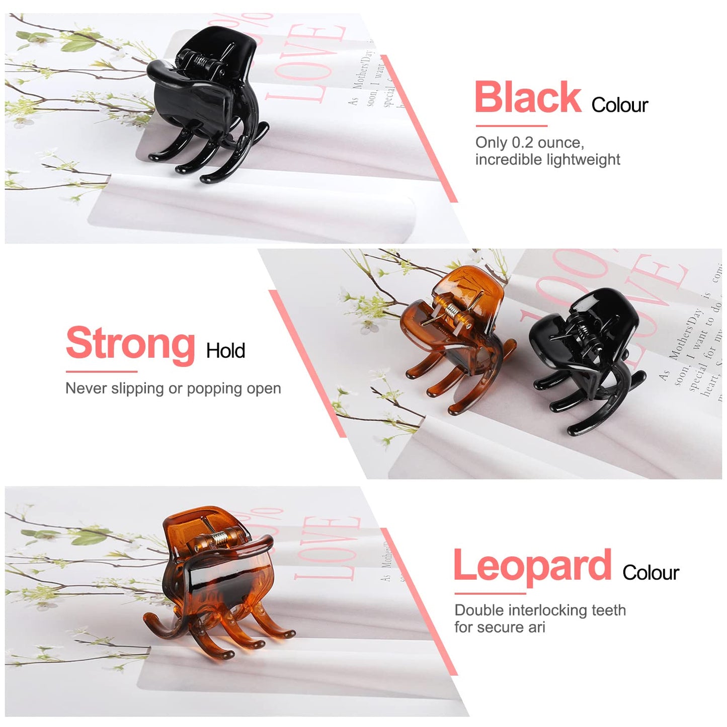 6 Pieces Hair Claw Clips, Morhom 1.3 Inch Jaw Clips for Thick or Medium Hair Beauty and Personal Care Morhom