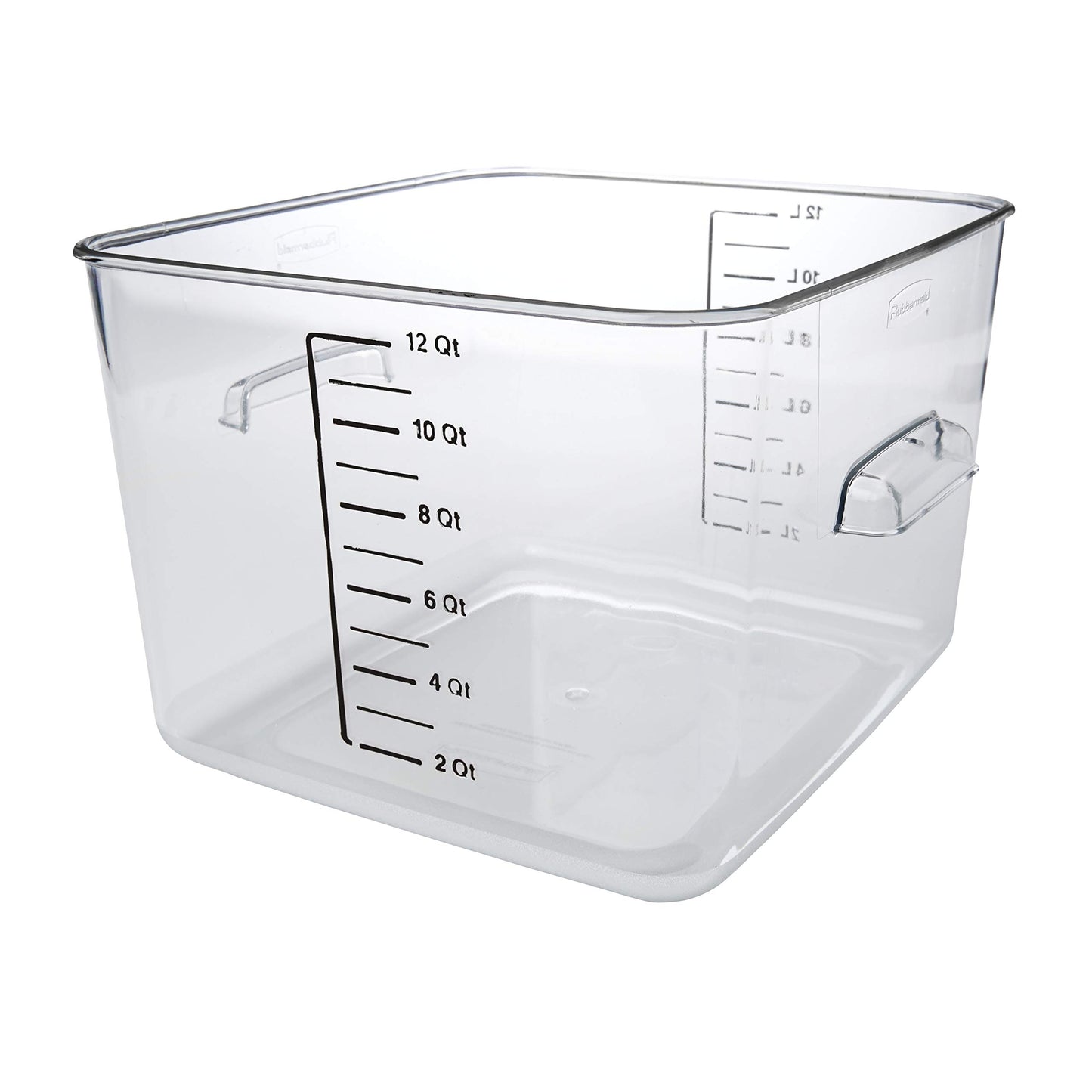 Rubbermaid Commercial Products Space Saving Square Food Storage Container 12 Quart Clear for Kitchen/Sous Vide/Meal Prep