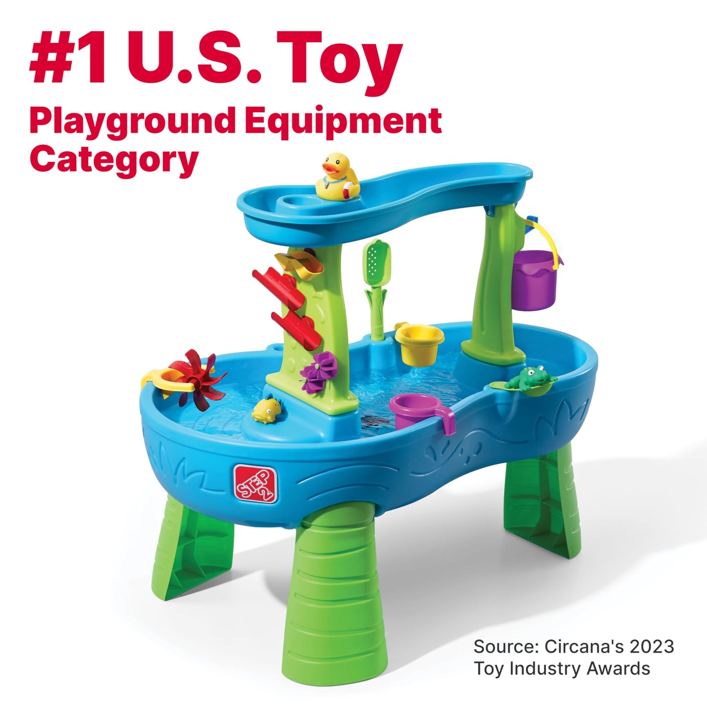 Step2 Rain Showers Splash Pond Water Table – Toddler Outdoor Sensory Playset with 13 Accessories, Ages 1.5+