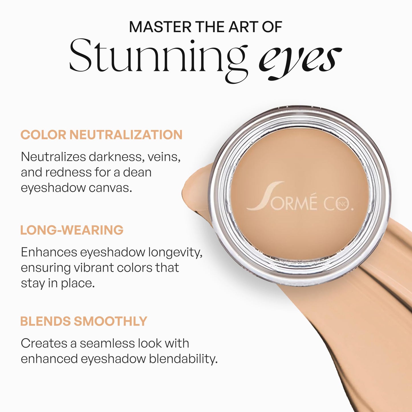 Sorme Cosmetics PRO Eyeshadow, All In One Eye Primer for Smooth and Crease-Resistant Eye Makeup, Waterproof and Long Lasting, Nude Translucent Shade…