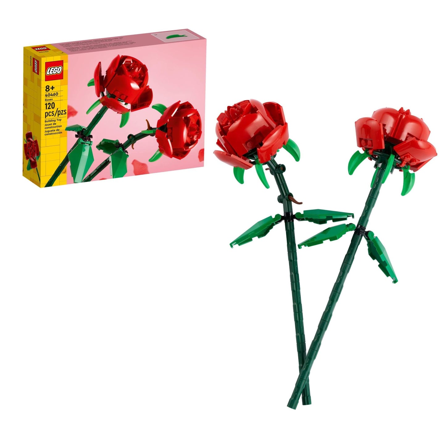 LEGO Roses 40460, Artificial Rose Building Set for Kids Ages 8+, Fake Flowers for Home Decor & Display, Gift for Plant & Flower Lovers
