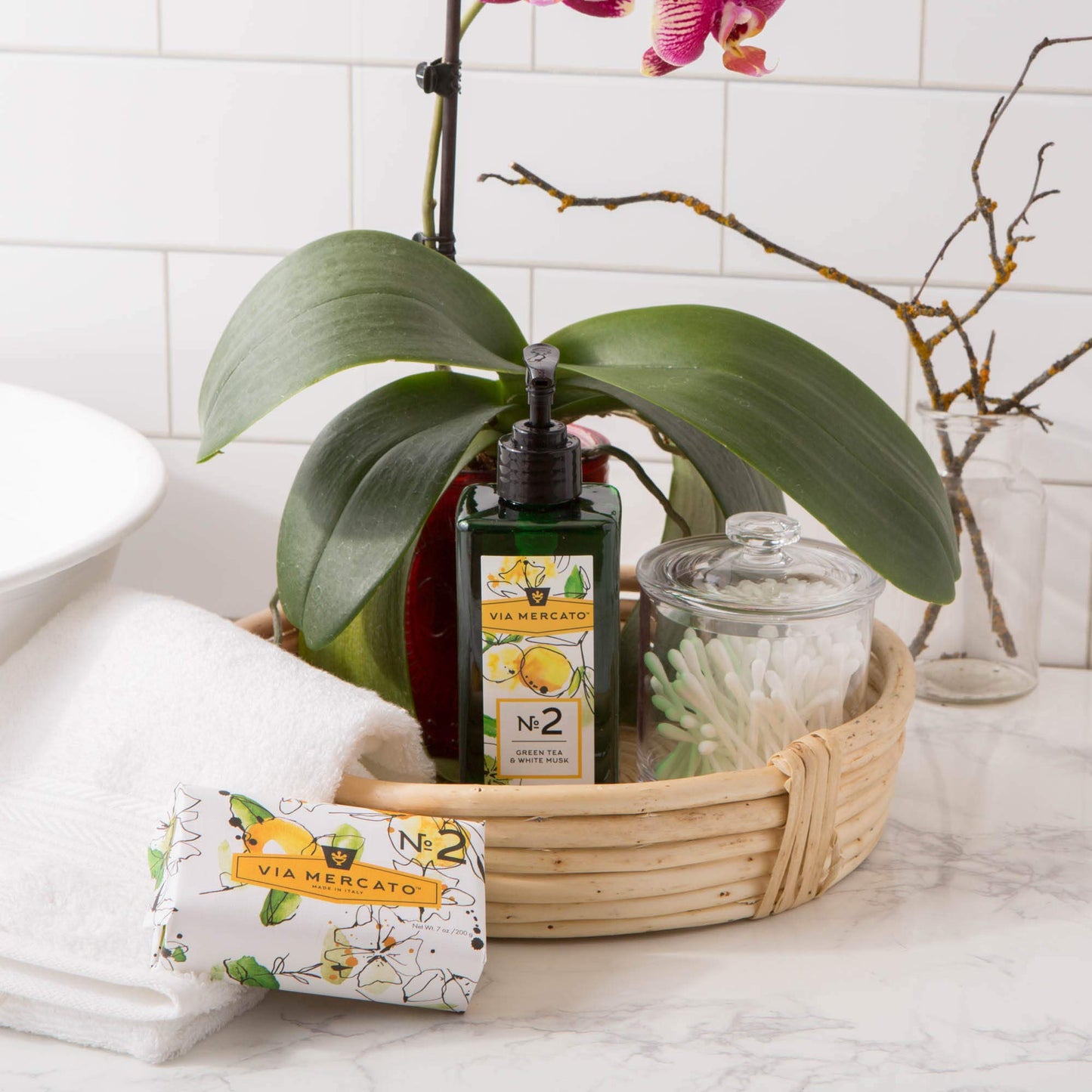 Via Mercato Liquid Soap, Shea Butter Enriched (12 oz), No. 2 - Green Tea & White Musk
