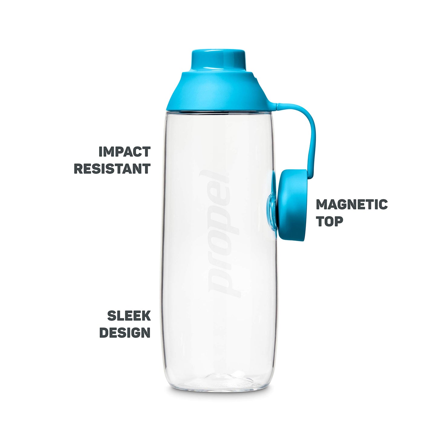 Propel 20oz Reusable Bottle, BPA Free, Impact Resistant, On-The-Go Strap, Dishwasher Safe, Blue