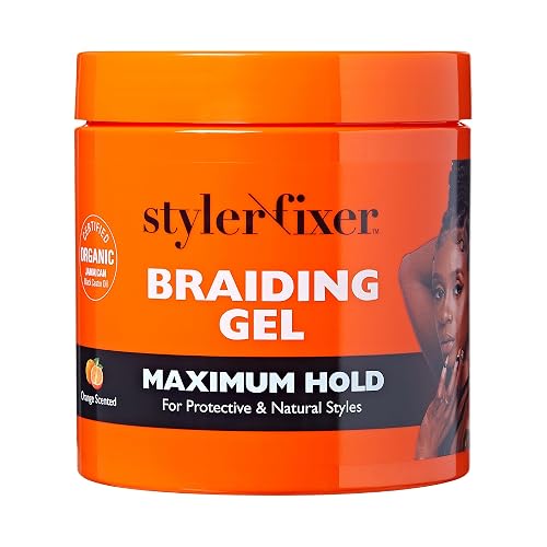 Red by Kiss Braiding Gel Maximum Hold Styler Fixer for Box Braids & Cornrows, Hydrating, Conditioning, Long-Lasting Frizz Control, 4C Moisturizing