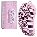 MainBasics Silicone Body Scrubber Dual-Sided Shower Loofah and Massaging Nodes (Pink, Massage)