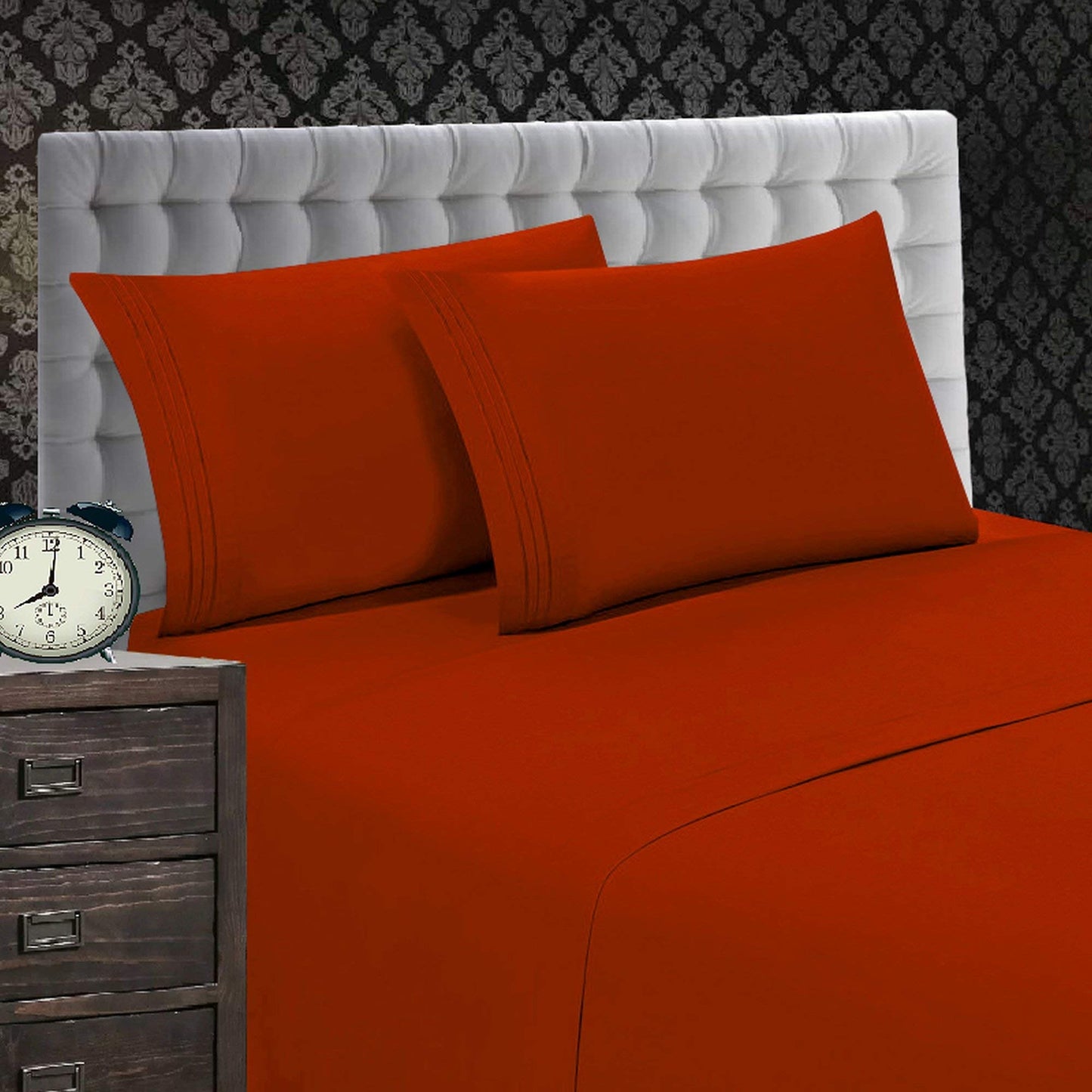 Elegant Comfort 1500 Premier Luxury Hotel Quality Softness Wrinkle and Fade Resistant 4-Piece Bed Sheet Set, Deep Pocket up to 16inch, Full,