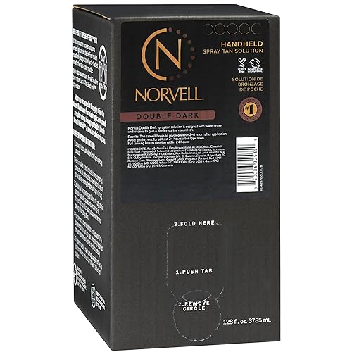 Norvell Premium Spray Tan Solution Double Dark 128 fl oz - Professional Sunless Tanning Formula for Deep Rich Bronze Glow, Streak Free, Fast Drying