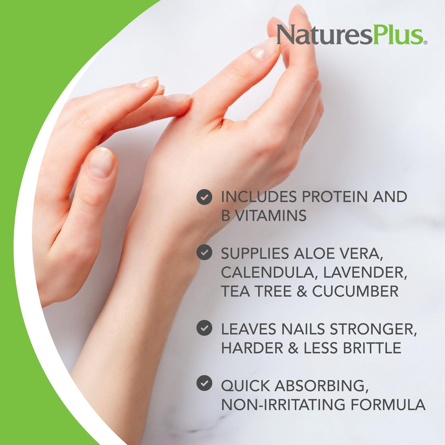 NaturesPlus Ultra Nails Nutrient-Activated Strengthener - .25 fl oz - Naturally Strengthens Nails & Cuticles - Conditions Nails With Aloe, Calendula
