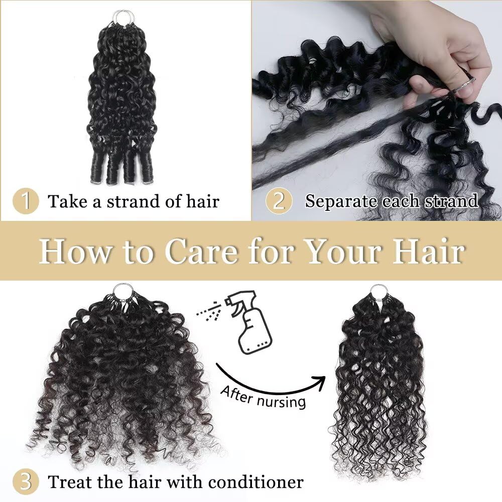Human Crochet Hair for Black Women Burmese Curly Crochet Human Hair 22 Inch 50g Pre-Separated Wet and Wavy Knotless Feather Crochet Hair Extensions Beauty and Personal Care MORGENSTAR