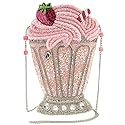Mary Frances Shake It Up Beaded Milkshake Crossbody Novelty Handbag, Pink