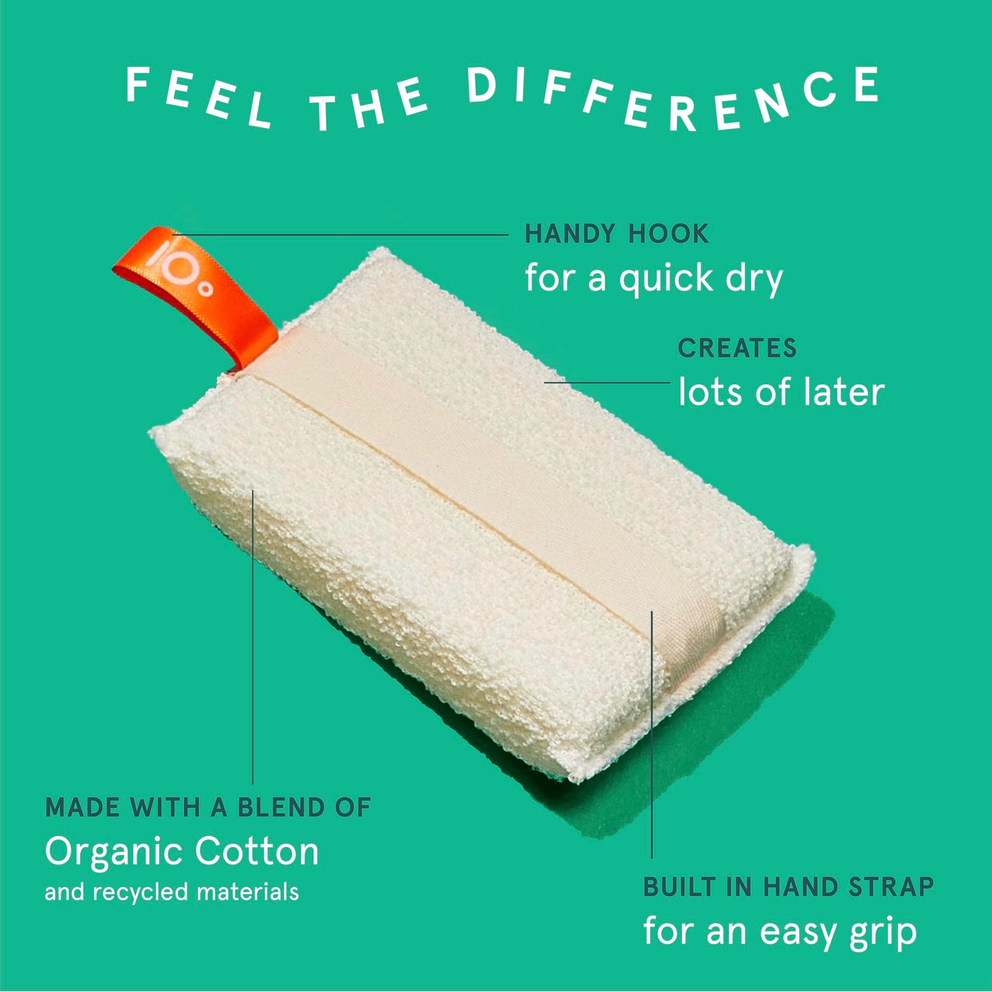 Cleanlogic Organic Cotton Exfoliating Body Scrubber, Reusable Exfoliator Tool for Smooth and Softer Skin, Daily Skincare Routine, Natural, 3 Count