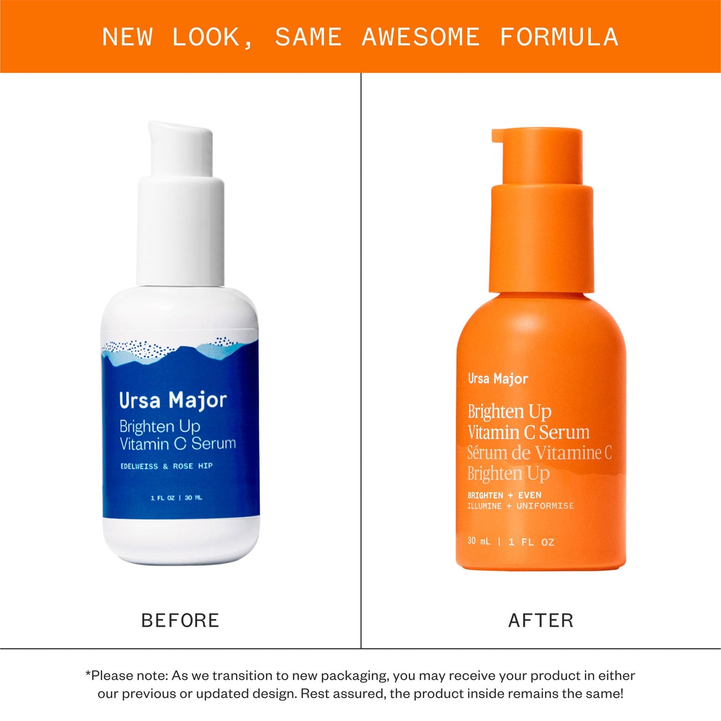 Ursa Major Natural Vitamin C Serum | Brightening Formula Revitalizes Dull Skin and Smooths Skin's Tone | Targets Wrinkles, Sagging and Loss