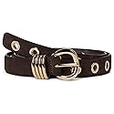 Madewell Women's Metal Eyelet Belt in Suede, Dark Carob, Brown, XS
