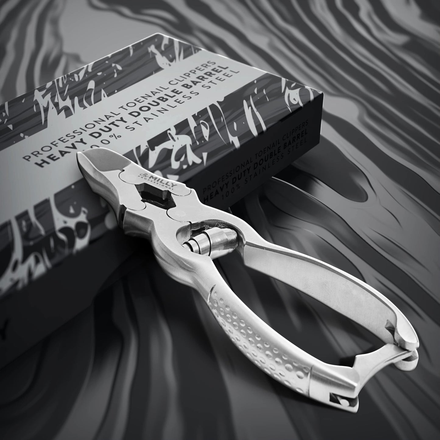 By MILLY High Carbon Steel Professional Nail Clippers for Seniors & Podiatrist Toenail Clippers | Hammer Forged to Trim Thick or Hard Toenails | Heavy