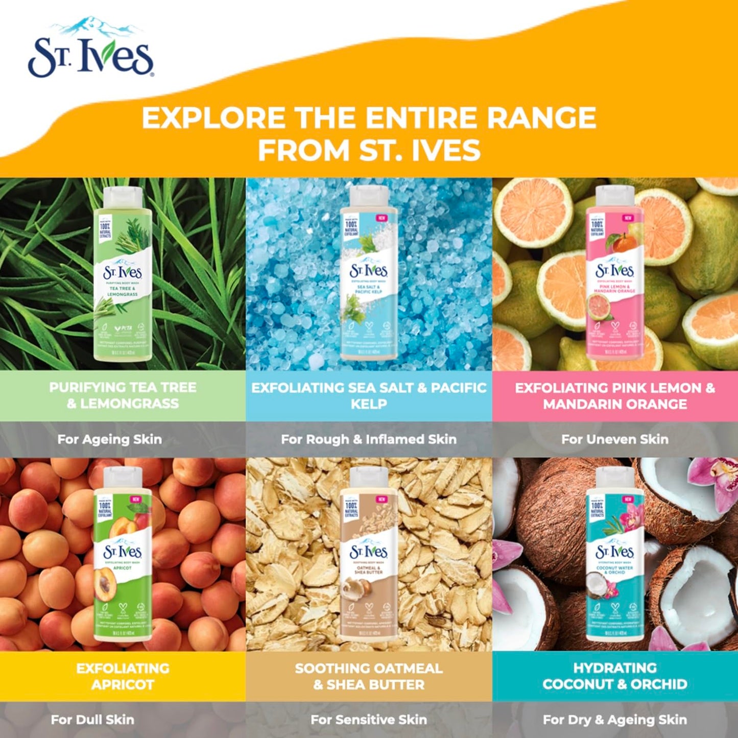 St Ives Body Wash 16 Ounce Pink Lemon & Mandarin Orange (473ml) (Pack of 3)