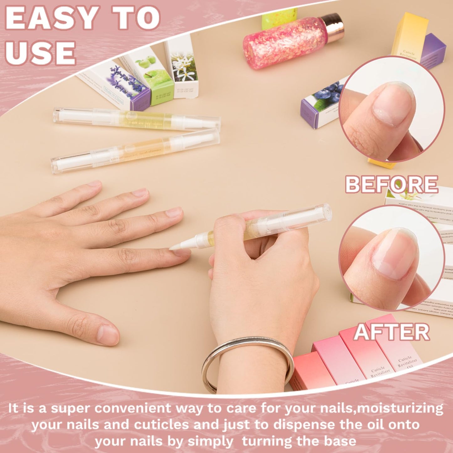 Meschett 2PCS Cuticle Oil Pens for Nail Care, Moisturizing Nail Oil Pen with Soft Brush, Hydrating Cuticle Oil for Dry Nails & Cuticles (Aloe Beauty and Personal Care Meschett