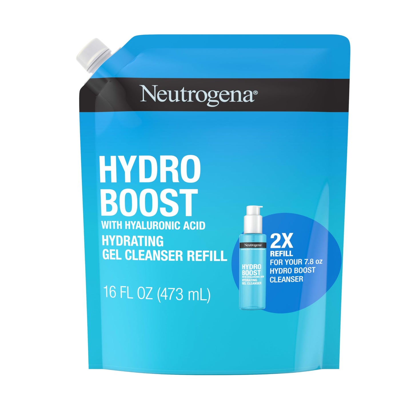 Neutrogena Hydro Boost Lightweight Hydrating Facial Cleansing Gel, Gentle Face Wash & Makeup Remover with Hyaluronic Acid, Hypoallergenic & Non