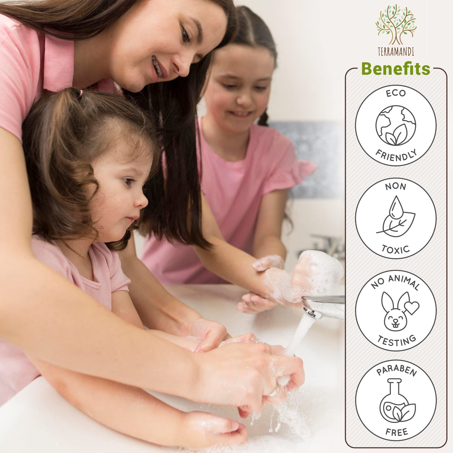Terramandi Foaming Hand Soap Tablets 12 count Refill - Makes 96 fl oz of foaming hand soap (12x 8 fl oz bottles of soap) (Lavender)