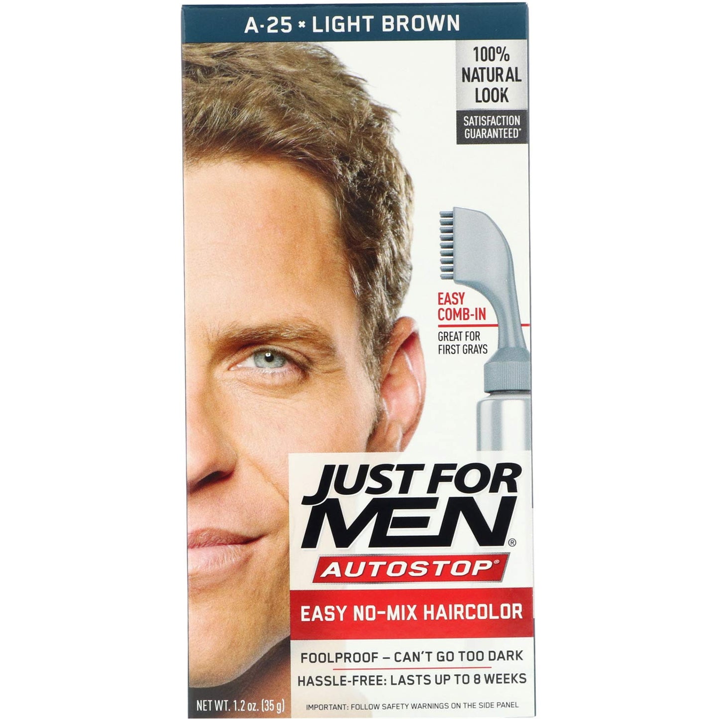 JUST FOR MEN Men AutoStop Foolproof Haircolor, Light Brown A-25 1 Kit (Pack of 5)