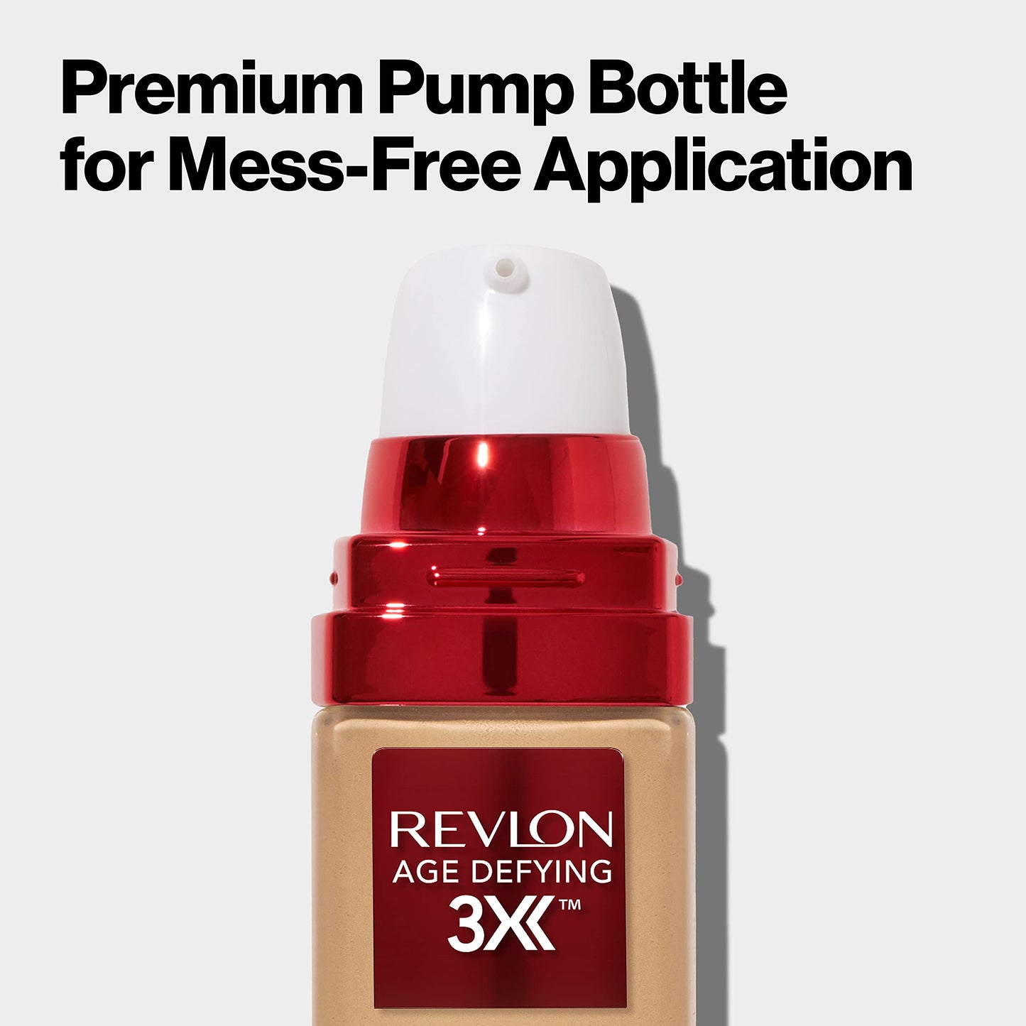 Revlon Age Defying 3X Makeup Foundation, Firming, Lifting and Anti-Aging Medium, Buildable Coverage with Natural Finish SPF 20, 060 Golden Beige, 1 fl