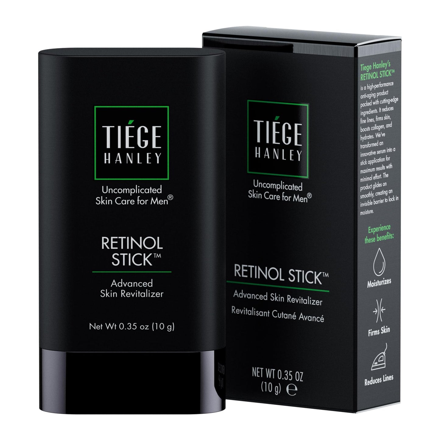 Tiege Hanley Retinol Stick for Men, Anti-Aging Face & Eye Stick With Hyaluronic Acid & Niacinamide, Helps Reduce Appearance of Fine Lines, Wrinkles