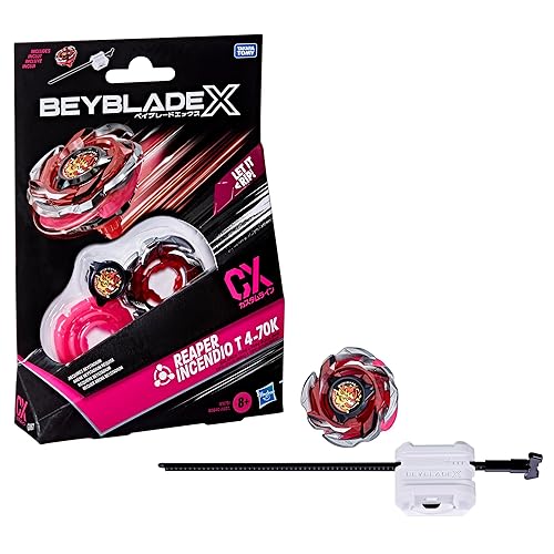 Beyblade X Reaper Incendio T 4-70K CX Starter Pack Set, Balance Type Top and Launcher; Authentic Takara Tomy Battle Tops Games, Toys for Boys and…