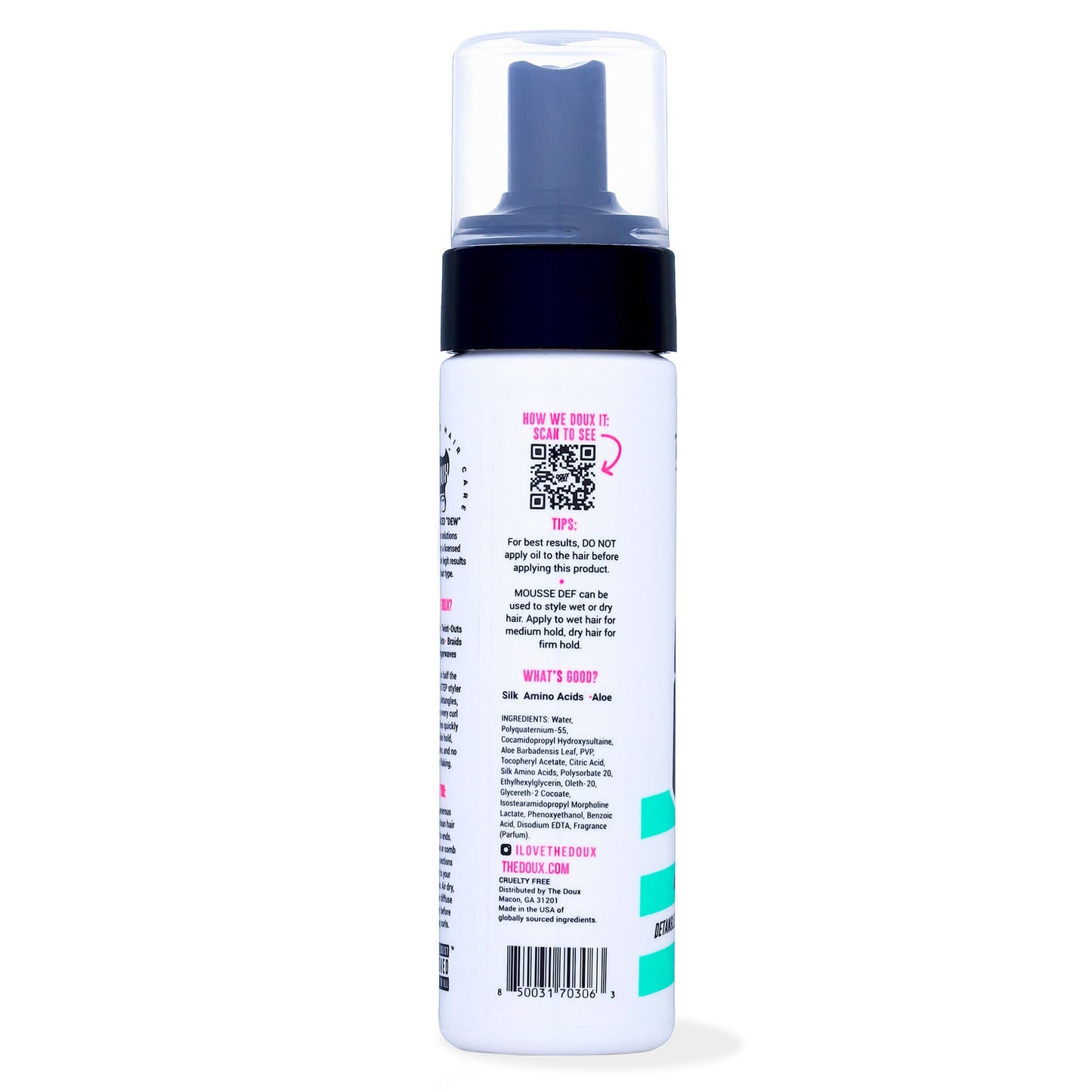 The Doux Multi-Use Mousse for Curly Hair - The Doux Mousse Def Texture Foam for Styling, Curl Definition, Volume & Shine - Curl Cream Alternative