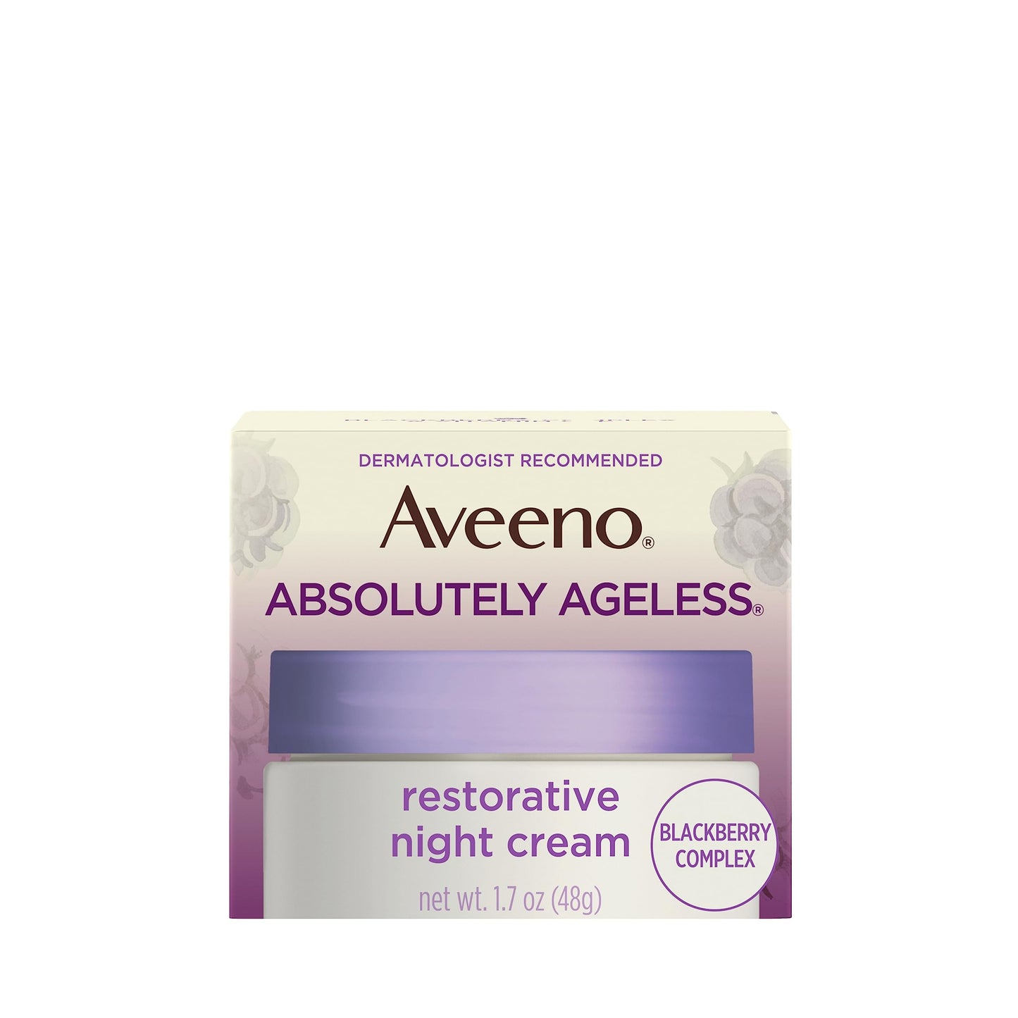 Aveeno Absolutely Ageless Restorative Night Cream Face & Neck Moisturizer with Antioxidant-Rich Blackberry Complex, Vitamin C & E, Hypoallergenic
