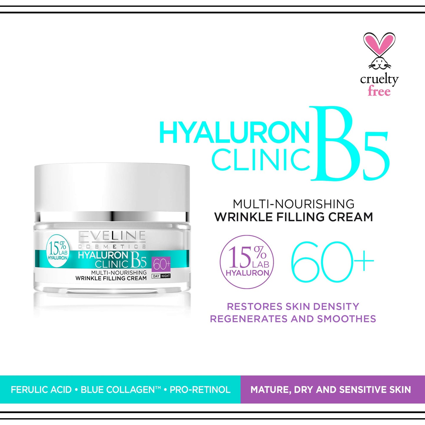 EVELINE COSMETICS BioHyaluron 4D Intensely Lifting Day and Night Cream Concentrate Ages 60 and Up